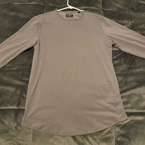 Cuts Clothing - L/S Crew Curve-hem | Cast Iron Trim-fit